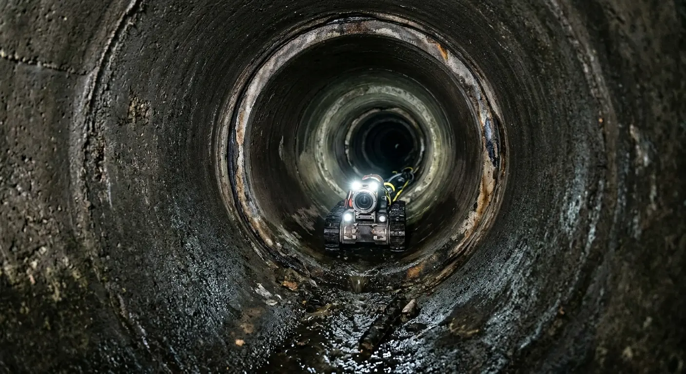 Robotic sewer camera inspecting pipe interior for Drain Snake Service in Centennial